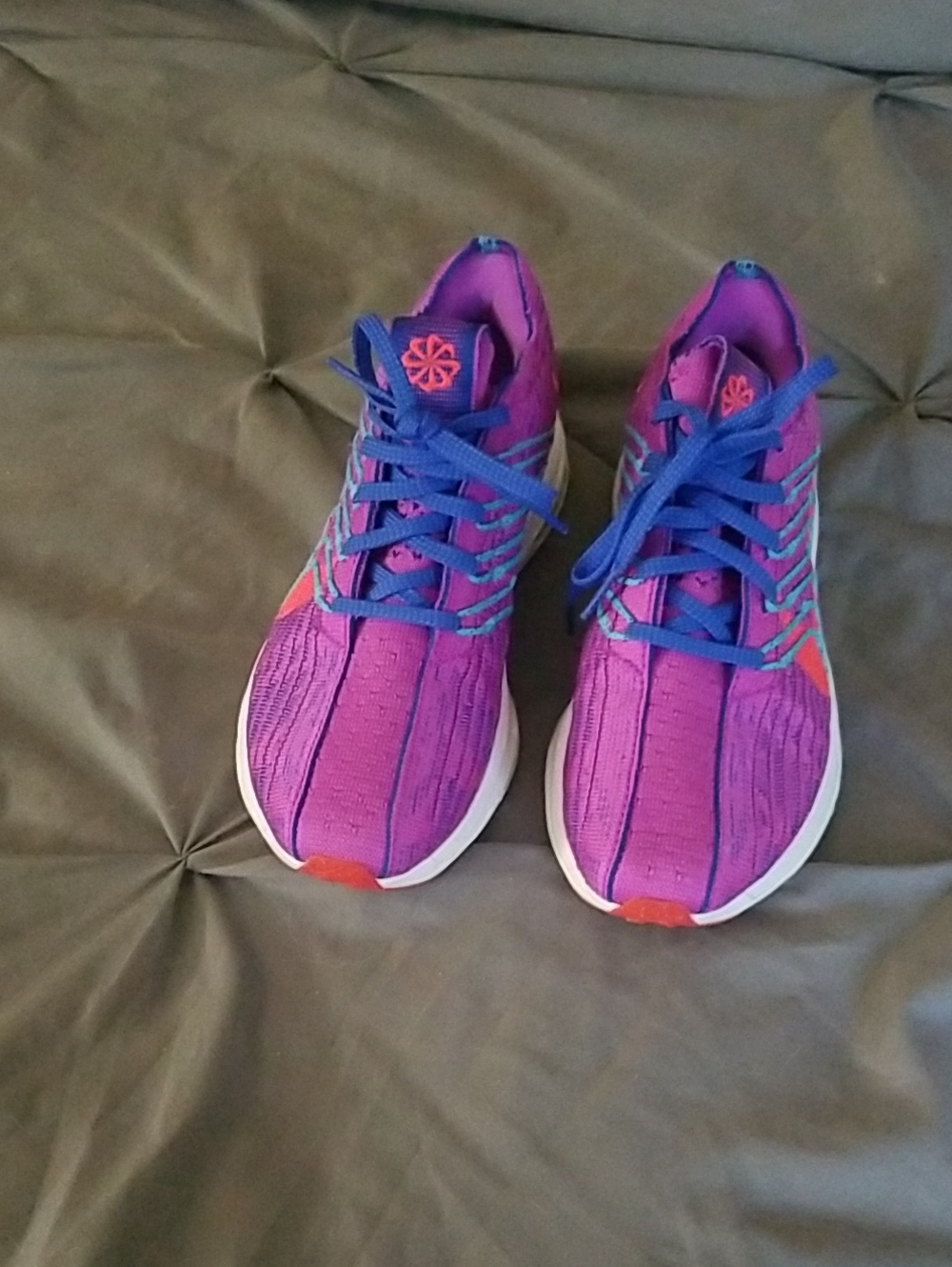 Women’s Purple Athletic Running Shoes with Blue Laces